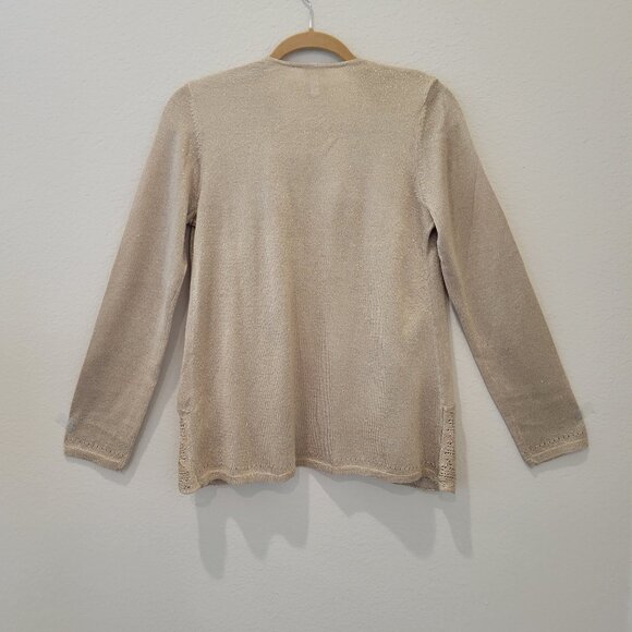 Chico's Metallic Gold Knit Cardigan, size 0. - Picture 4 of 4